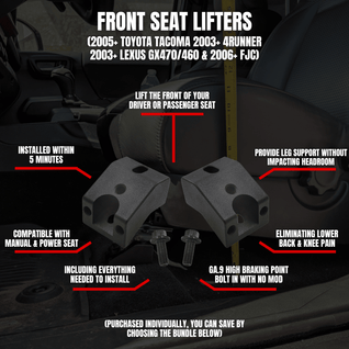 Front Seat Rear Risers for Toyota Tacoma, 4Runner, Fj cruiser & Lexus