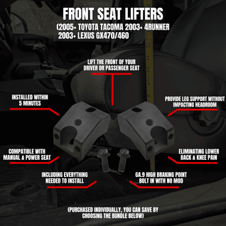 Front Seat Lifters Multi Mount Panel with brackets for Toyota Tacoma, 4runner, FJ CRUISER & Lexus GX