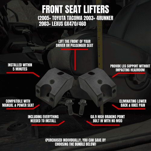 Front Seat Lifters Multi Mount Panel with brackets for Toyota Tacoma, 4runner, FJ CRUISER & Lexus GX
