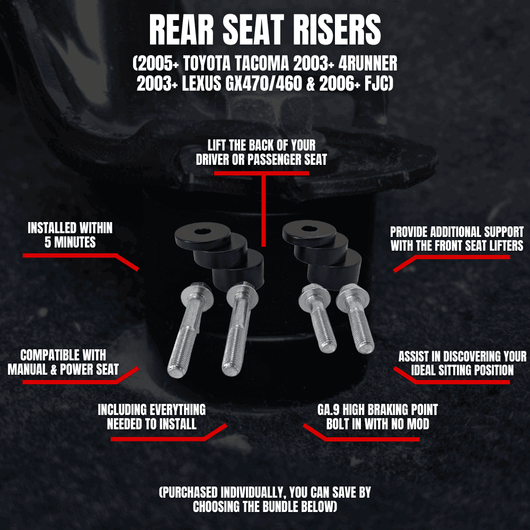 Front Seat Lifters Multi Mount Panel with brackets for Toyota Tacoma, 4runner, FJ CRUISER & Lexus GX