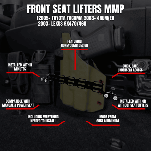 Front Seat Lifters Multi Mount Panel with brackets for Toyota Tacoma, 4runner, FJ CRUISER & Lexus GX